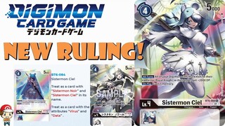 Important Rule Change Announced! Sistermon Ciel & Noir Are Fixed Now! (Digimon TCG News)