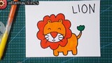 How to draw the cute lion (vẽ chú sư tử dễ thương)