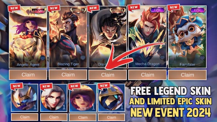 NEW EVENT 2024! CLAIM YOUR FREE LEGEND SKIN AND EPIC SKIN + RANDOM SKIN! FREE SKIN | MOBILE LEGENDS