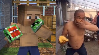 Đập vỡ creeper bằng đầu [Minecraft]