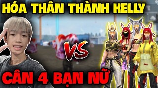 FREE FIRE | Hùng Mõm Hóa Thân Thành "Kelly Gaming" 1 VS 4 Bạn Nữ Kèo Làm Người Yêu, Và Cái Kết !!!