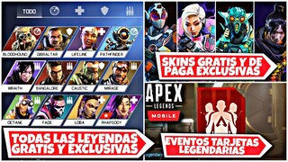 RECOMPENSAS GRATIS EN APEX LEGENDS MOBILE | EVENTO DE TARJETAS LEGENDARIAS GRATIS | LEYENDAS Y MAS