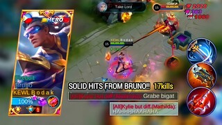 SOLID HITS FROM BRUNO (try this build) | BRUNO BEST BUILD AND EMBLEM MLBB