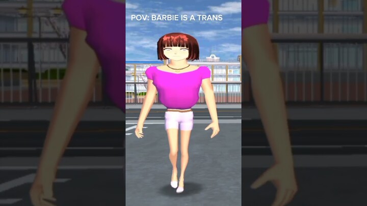 POV. Barbie is a Trans 😅 #sakuraschoolsimulator #shorts #funny #tiktok