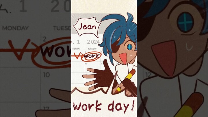 Jean! The long holiday is over!　 #genshinimpact #klee #kaeya #jean