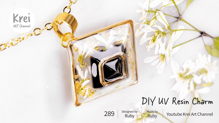 【UV レジン】ドライフラワーを使って、DIYブレスレットチャーム〜♪ UV Resin - DIY Bracelet Charm with Dried Flower.