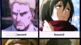 เปรียบเทียบสไตล์การวาดภาพของแต่ละฤดูกาลของ Giants สาว Mikasa กลายเป็น JOJO ส่วน Reiner กลายเป็นลุง