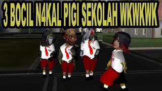 3 BOCIL NAK4L PIGI SEKOLAH JANGAN KETAWA