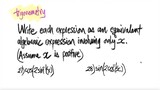 trig Write each expression as an equivalent algebraic expression involving only x.