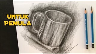 Gambar Bentuk || Untuk Pemula || Teknik Arsir || Kesan Logam