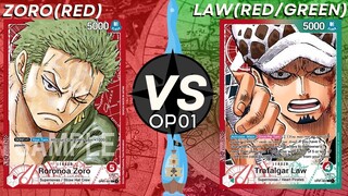One Piece TCG [OP01] Zoro (Red) VS Law (Red/Green) Locals Tournament!