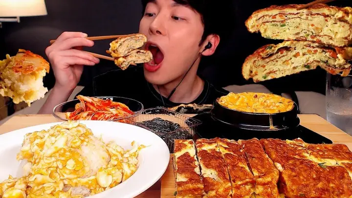 SIO eating broadcast Soy sauce rice Omellete Spicy egg pudding Kimchi