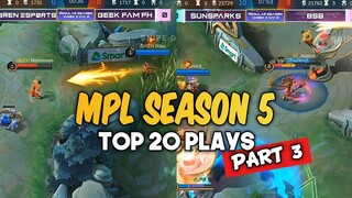 TOP 20 PLAYS MPL SEASON 5 PART 3