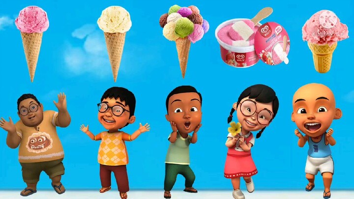 upin ipin dan kawan-kawan minum ice cream