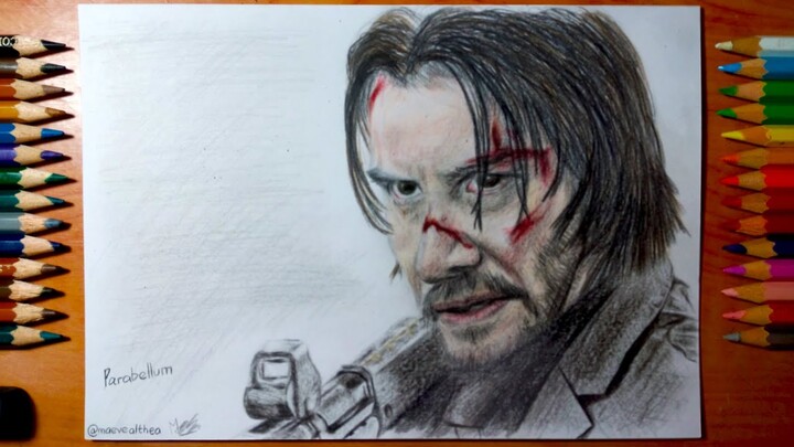 Drawing REALISTIC John Wick | Keanu Reeves by Maeve Althea