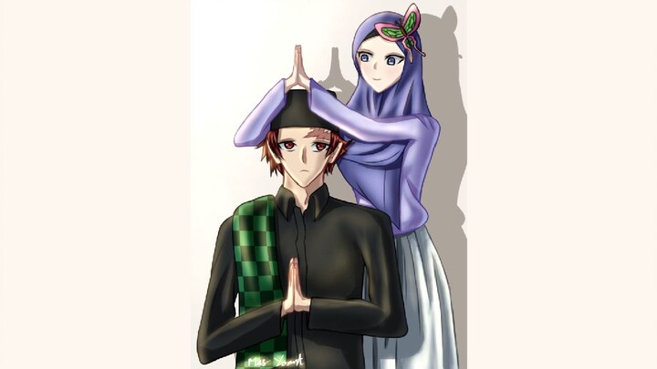 Drawing Kimetsu No Yaiba (Demon Slayer) Idul Fitri 🐧