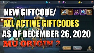 New/Active Gift Codes Dec 26 2020 Mu origin 2