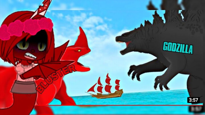 Sea Beast react to Red Bluster vs Godzilla the EPIC BATTLE ❤️💙 ♡WATCH THE ADS♡