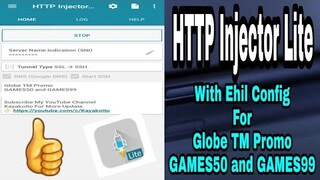 HTTP Injector Lite - With Ehil Config Good For Globe TM Promo GAMES99 || 100% Working