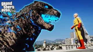GTA 5 - Saitama VS Godzilla | Epic Full Battle!!