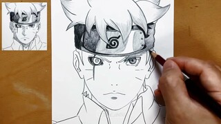 cara menggambar anime Boruto / how to draw anime Boruto