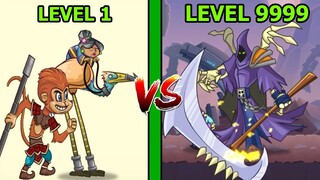 Tây Du Kí Và Thần  Cò Tiến Hóa Thần Chết Lên Level 4 Tower Conquest - TOP GAME ANDROID IOS THÀNH EJ