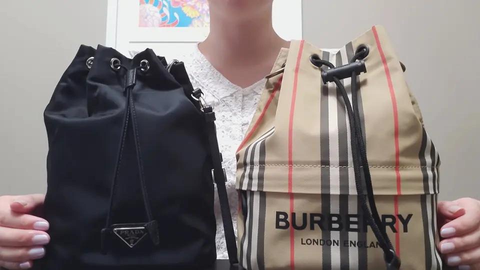 PRADA VS BURBERRY NYLON POUCH | Price comparison, size and general overview  as bags - Bilibili
