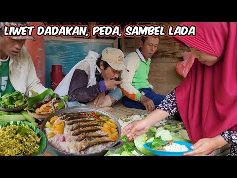 Udah Pedo Banget Ini Mah.. Nasi Liwet Dadakan, Peda Merah, Sambel Ijo, Lalapan, Masakan Desa