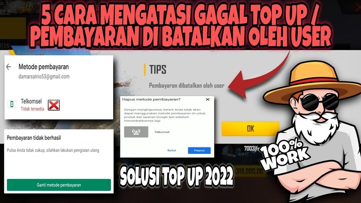 5 CARA MENGATASI GAGAL TOP UP | METODE PEMBAYARAN TIDAK TERSEDIA | DIJAMIN LANGSUNG BISA TOP UP