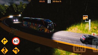 Driving On Mountain Roads At Night | World Bus Driving Simulator Gameplay(WBDS)