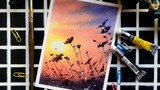 [Painting] Simple Sunset Landscape Watercolor Painting Tutorial