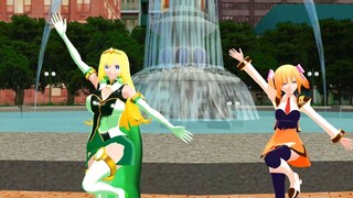 【mmd ギャラクシーエンジェルⅡ】カルーラ・マジョラム＆アプリコット・桜葉でオツキミリサイタル