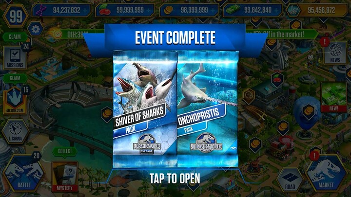 SHIVER OF SHARKS PACK WITH ONCHOPRISTIS PACK | JURASSIC WORLD THE GAME