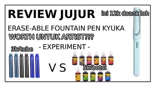 [REVIEW JUJUR] FOUNTAIN PEN MURAH + EXPERIMENT TINTA (ERASE-ABLE VS PEWARNA MAKANAN)