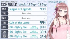 Weekly Schedule [12 Sep - 18 Sep]