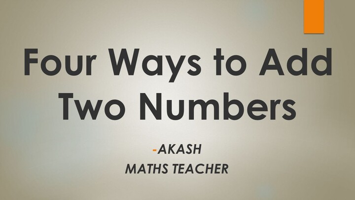 Four Ways to Add Two Numbers