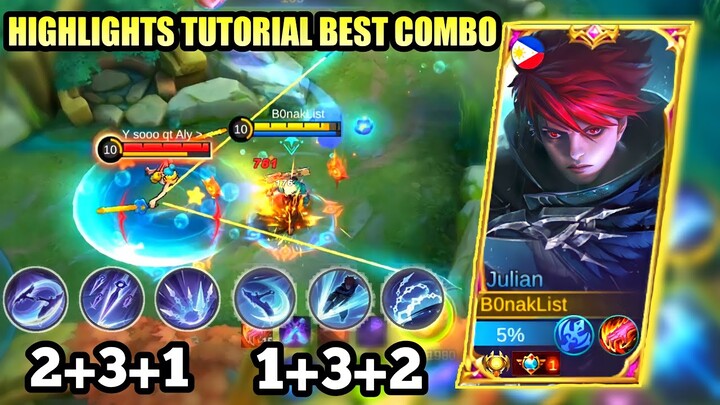 JULIAN TUTORIAL l how to use the best combo skill in ranked solo | HIGHLIGHTS MLBB