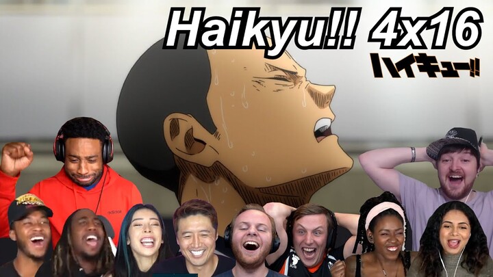 Haikyu!! 4x16 Reactions | Great Anime Reactors!!! | 【ハイキュー!!】【海外の反応】