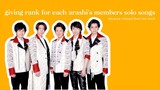 ranking arashi's member solo songs