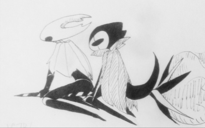 [Hollow Knight/Handwriting] Ghost and the Sons of Grimm are having trouble