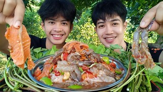 ตำซั่วขนมจีน แซลมอนกุ้งสด แซ่บๆพี่น้อง.