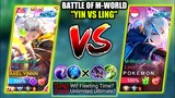 M-WORLD YIN VS M-WORLD LING | WHO IS THE KING ? | BEST BUILD AND EMBLEM | MOBILE LEGENDS