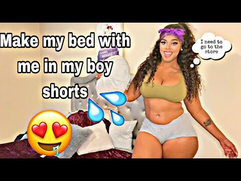 MAKE MY BED WITH ME IN MY BOY SHORTS 🥹😍🍑 + run errands with me to the store 😭