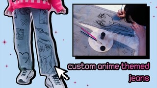 i made a custom anime themed jeans 👖✨ (philippines)