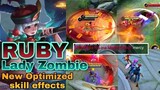 NEW RUBY Lady Zombie skill effects | New Season 22 | RUBY Gameplay | Mobile Legends✓
