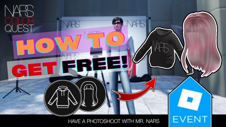 Full Guide! [ROBLOX EVENT 2022!] How to get NARS UGC HAIR and Black Hoodie in NARS Color Quest!