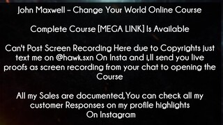 John Maxwell Course Change Your World Online Download