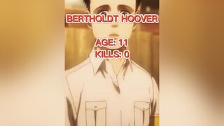 Bertholdt's Total Kills aot edit aotedit fyp viral anime AttackOnTitan bertholdt foryou foryoupage 