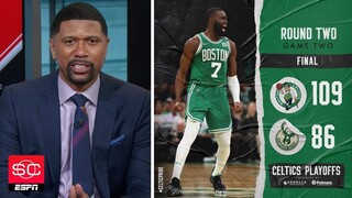 ESPN's Jalen Rose reacts to Boston Celtics beat Milwaukee Bucks 109-86 in Game 2; Series tie 1-1