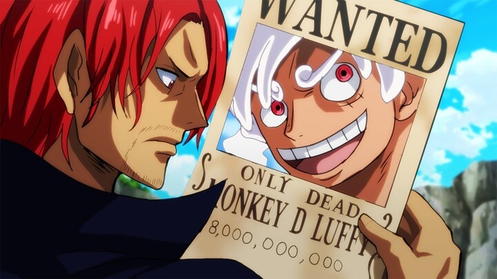 Reaction of Shanks upon learning Luffy's New Bounty After Egghead - One Piece